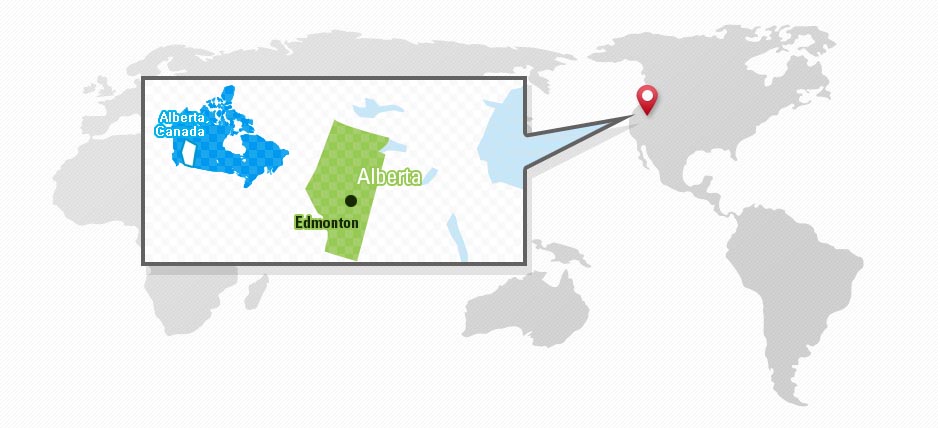 Map of Edmonton City, Alberta, Canada