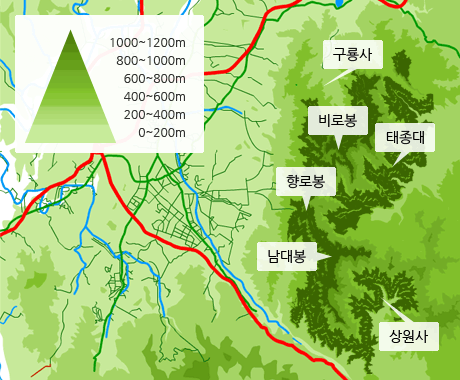 고도별 조릿대 분포도
