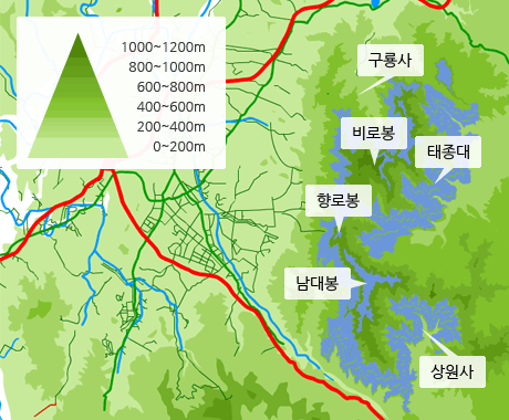 고도별 애기나리 분포도