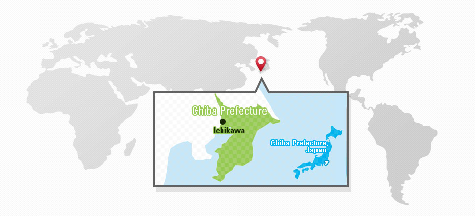 Map of Ichikawa city, Chiba prefecture, Japan