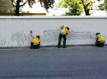상지여자고등학교 벽화사진